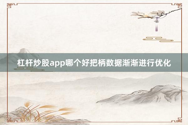 杠杆炒股app哪个好把柄数据渐渐进行优化