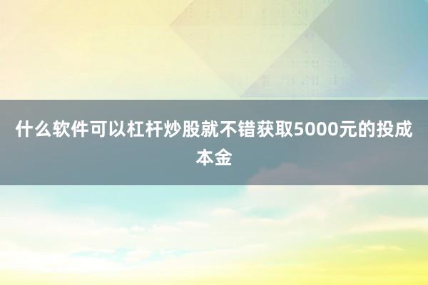 什么软件可以杠杆炒股就不错获取5000元的投成本金