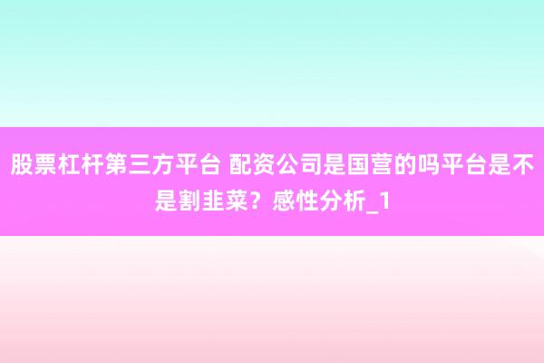 股票杠杆第三方平台 配资公司是国营的吗平台是不是割韭菜？感性分析_1